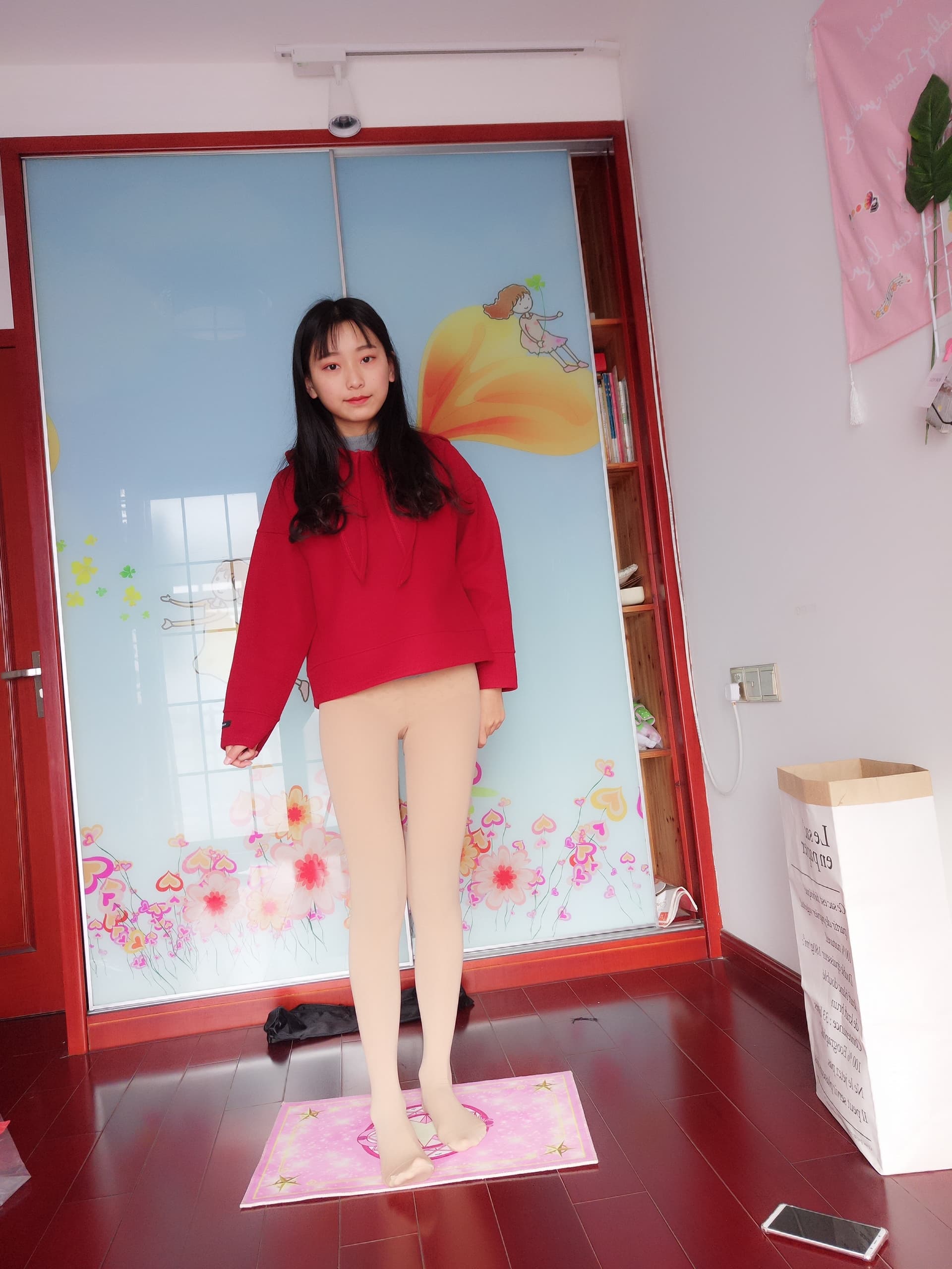 Nude tights and ankles