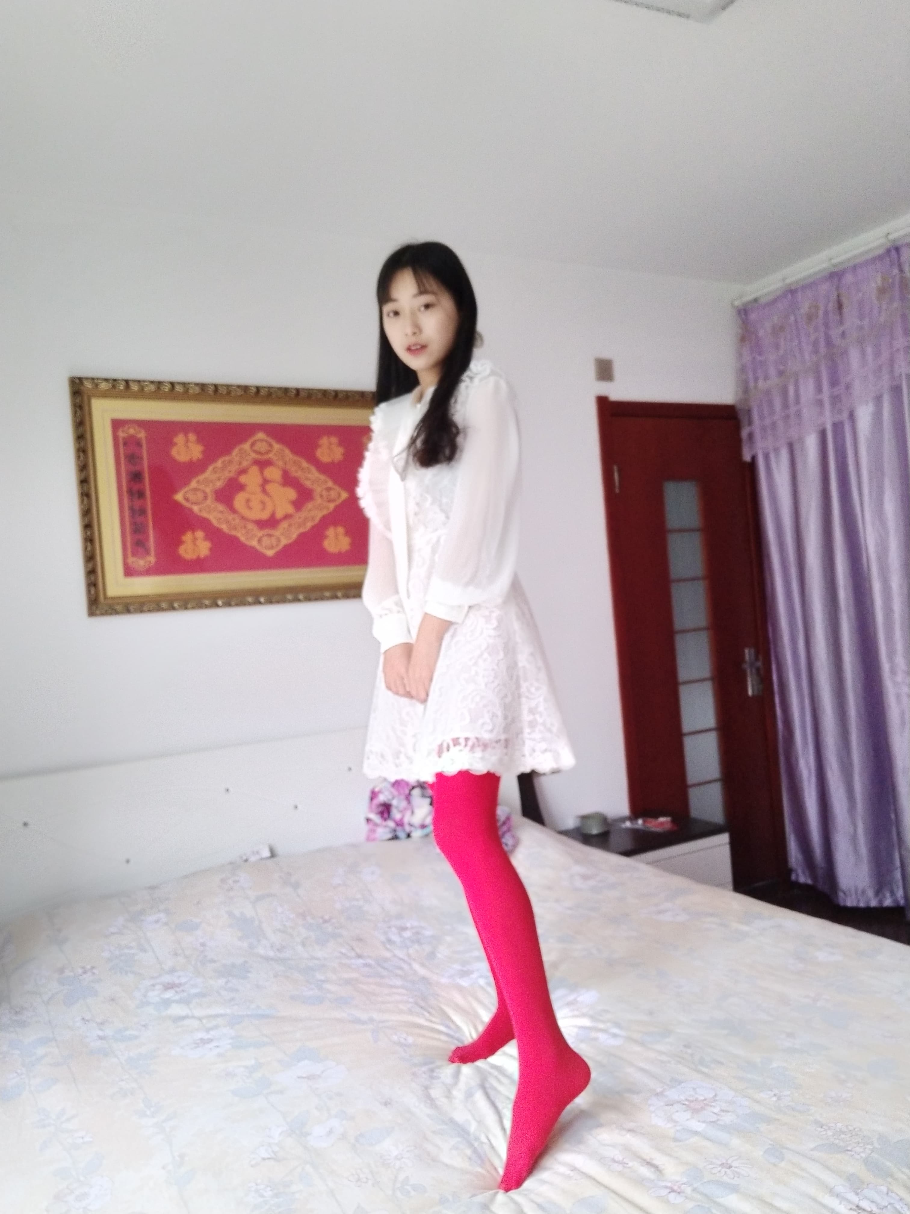 white dress over thigh