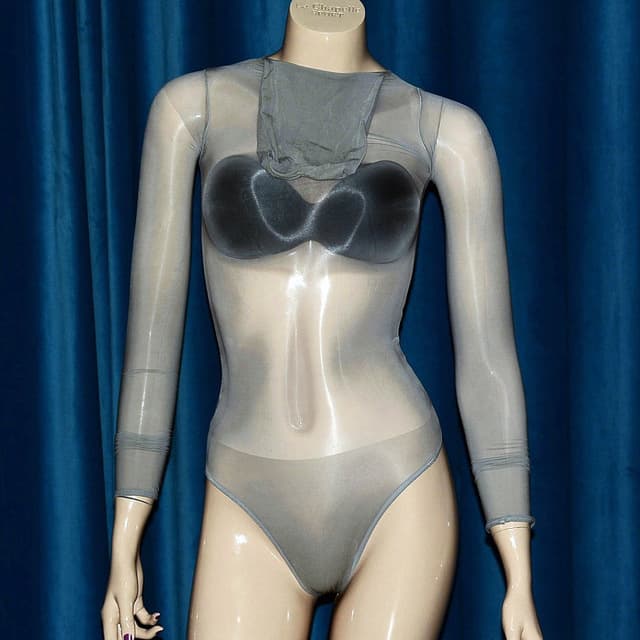 Head-cover Swimsuit-style Full-body Stockings for Women, Tank-top Shiny Bodysuit, Male-style, One Size
