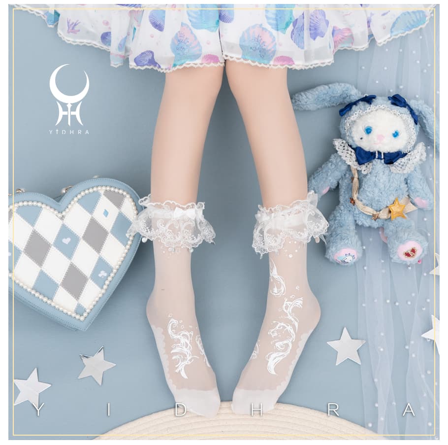 Witch Original Lolita Summer Ocean Theme Short Socks for Women
