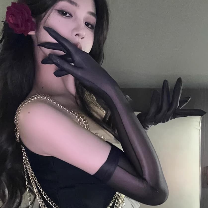 Aurora Stockings Gloves, High-Density Glossy Black Silk, Fingerless Sexy Gloves for Cosplay, Female Erotic Accessories