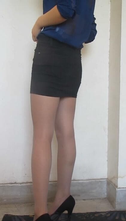 Tight Black Stockings with Grey Leggings, Perfect Body, Rare Beauty