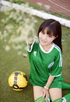 Green Thigh-High Soccer Sexy Beauty