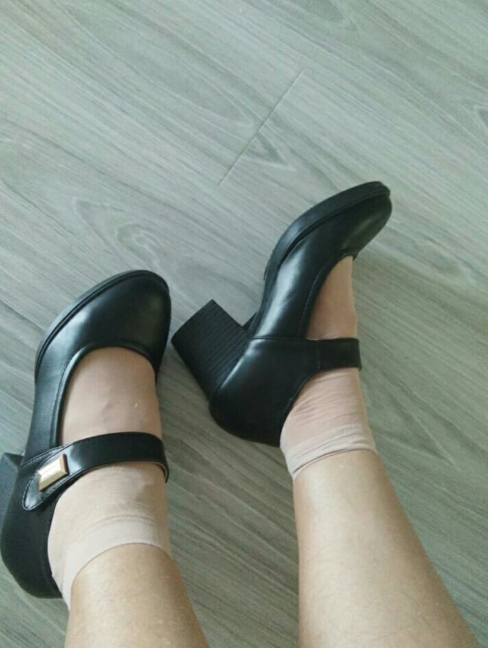 Leather shoes! Sexy.