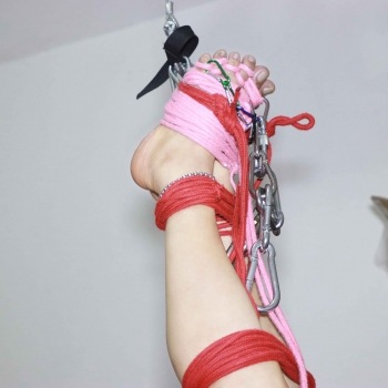 Beautiful feet bondage suspension