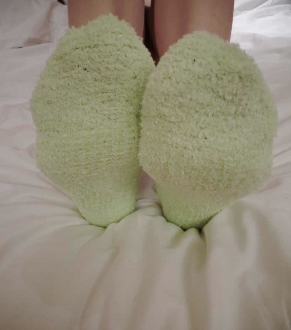 Wearing Her Cozy and Beautiful Stockings Tonight