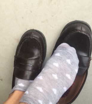 White Love Heart Cotton Socks