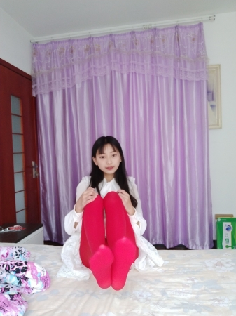 Home White Dress with Red Tights Bed Photos Set 2