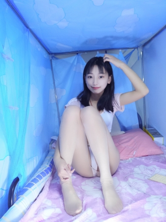 My Private Bed Photos: White Sexy Open-Crotch Stockings