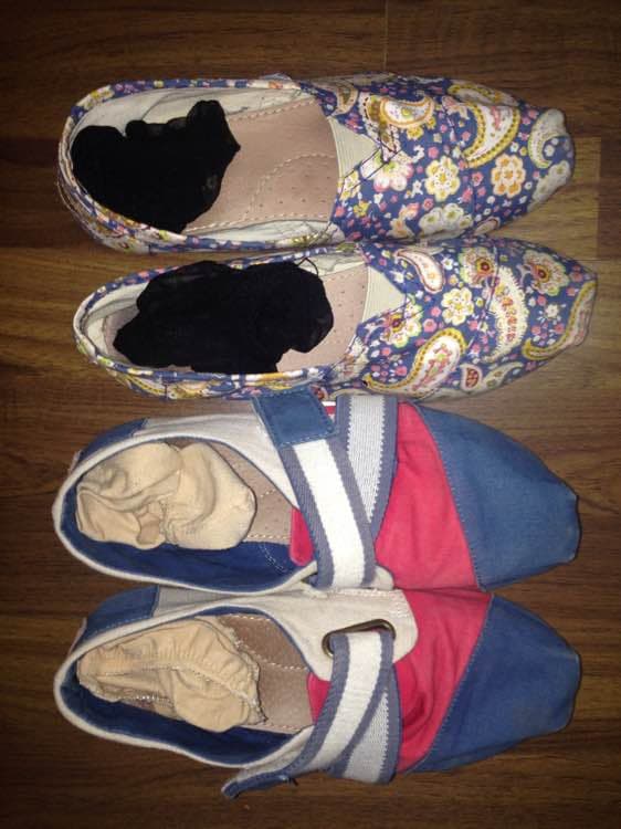 Shoes Stuffed with Boat Socks