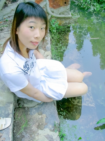 Washing My Feet in the Pool Wearing Sheer Pantyhose