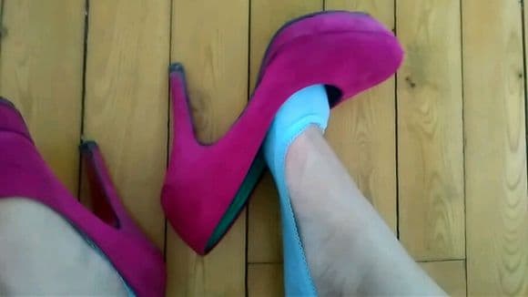 Boat Socks and Red High Heels Match Perfectly