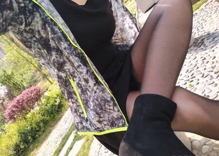 black pantyhose outdoors
