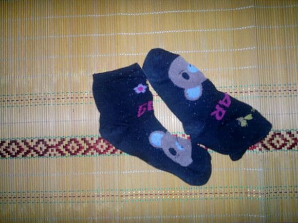 My socks are so cute, aren't they?