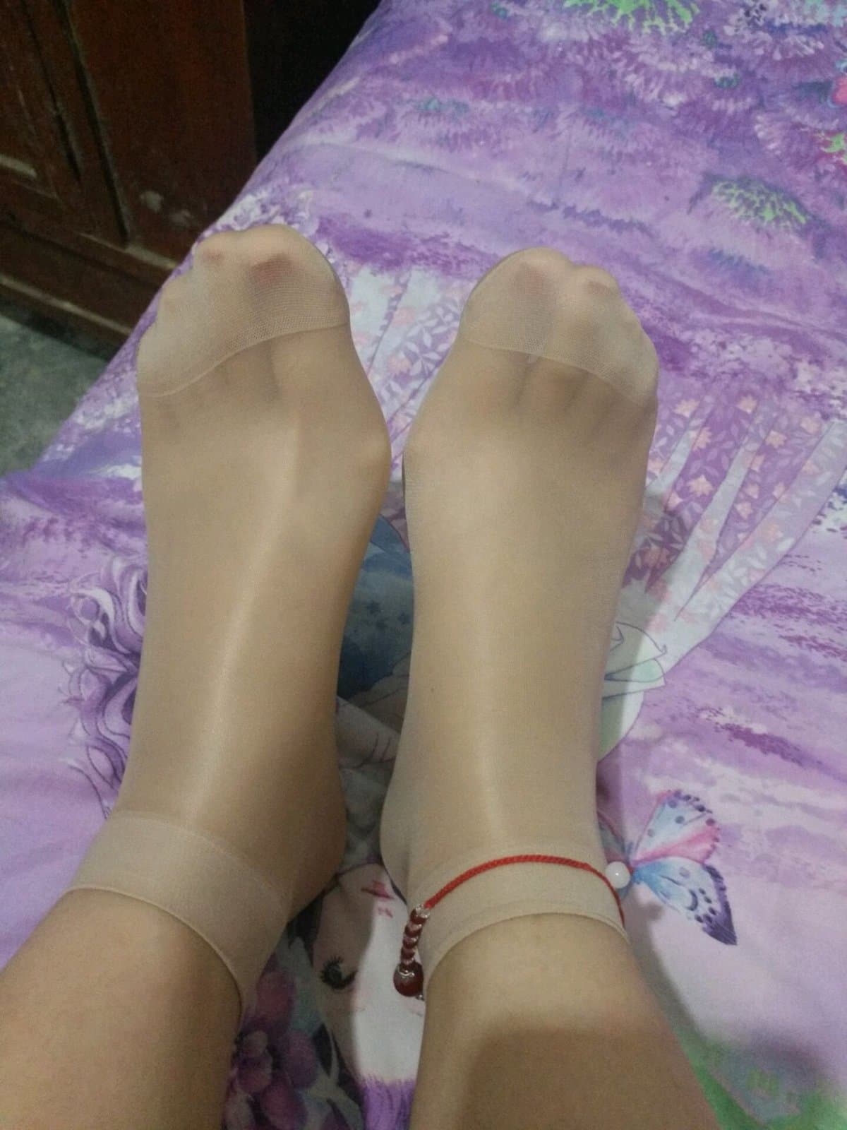 shy sock lover posing