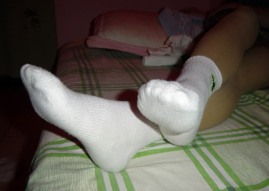 White cotton sock tag