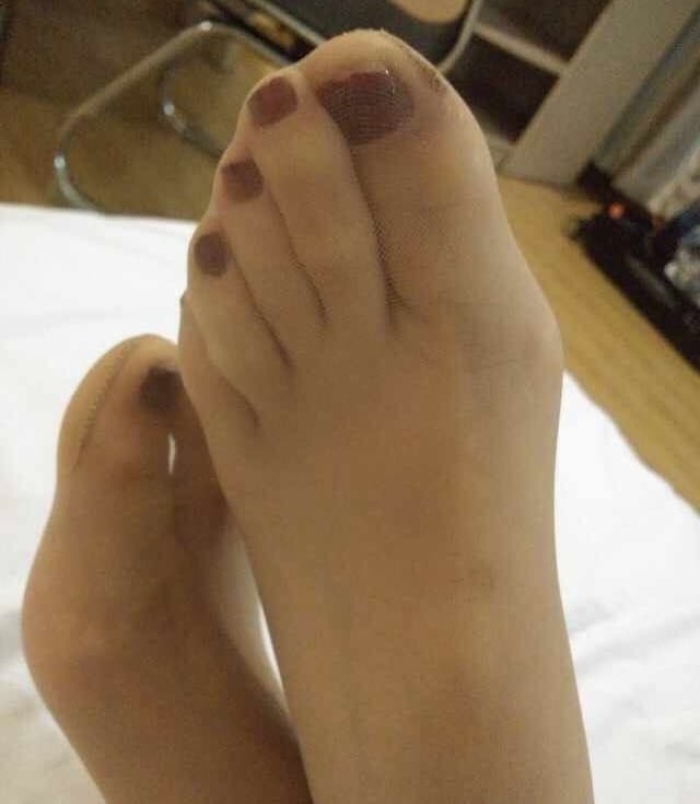 Bare foot peeking out