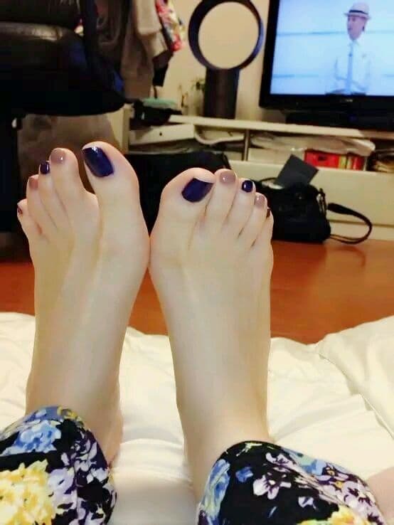 Sequence shot of feet alternating between bare skin and slipping nylon, showcasing changing textures and intimate framing across images.