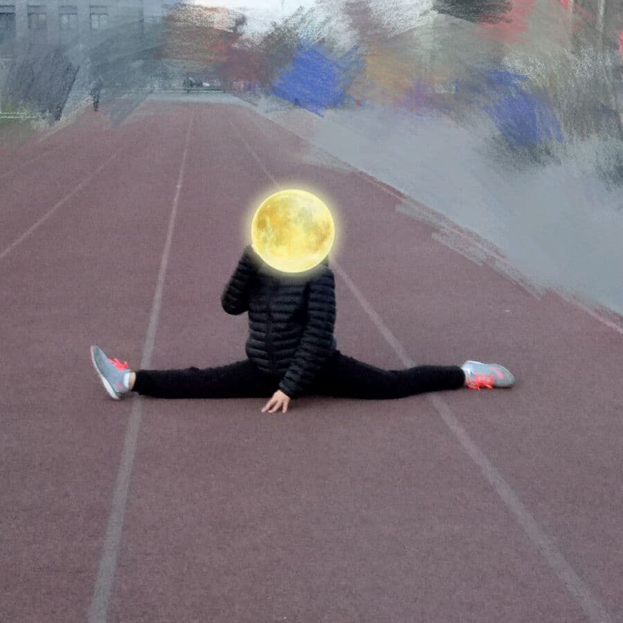 Vintage dance snapshot of feet resting after rehearsal, stockings slightly wrinkled, cotton sock edges visible, soft studio grain