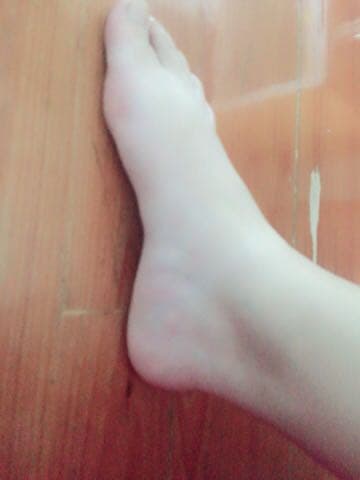 Stockinged ballet feet closeup