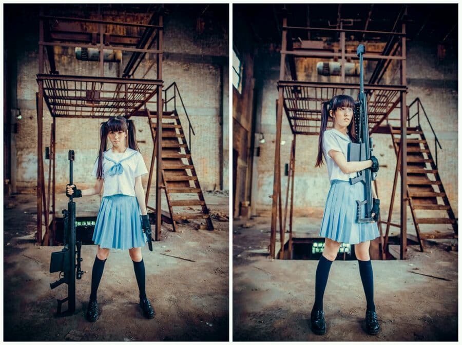 adult cosplay with short nylon socks