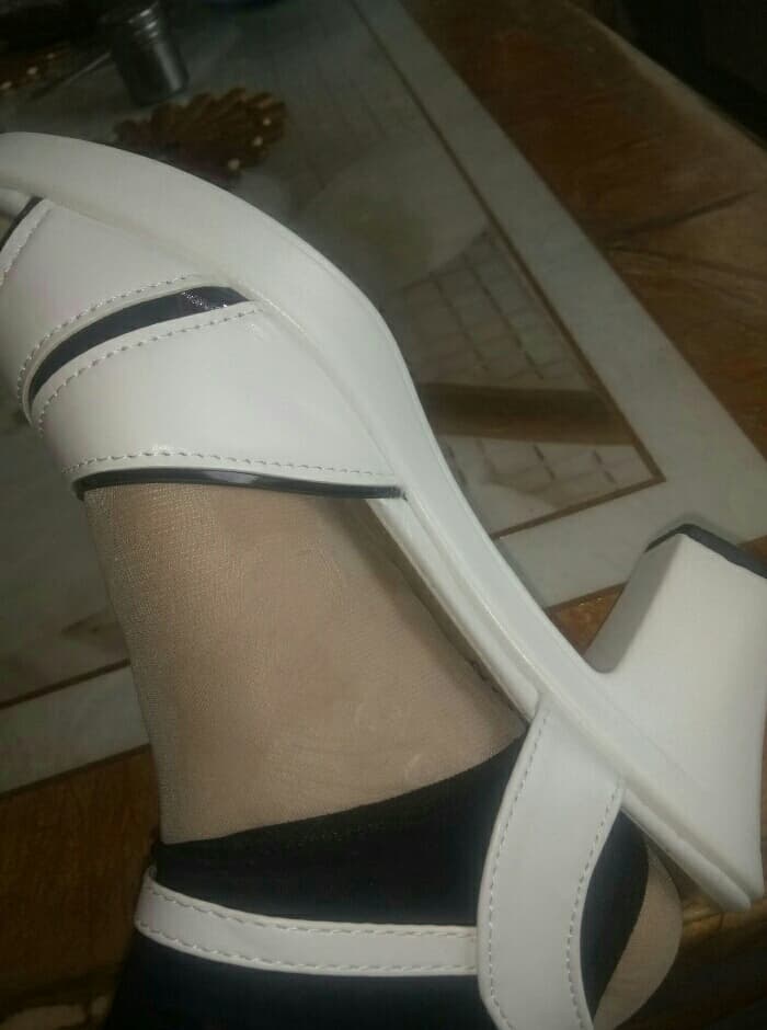 ankle view with short stockings and sandals