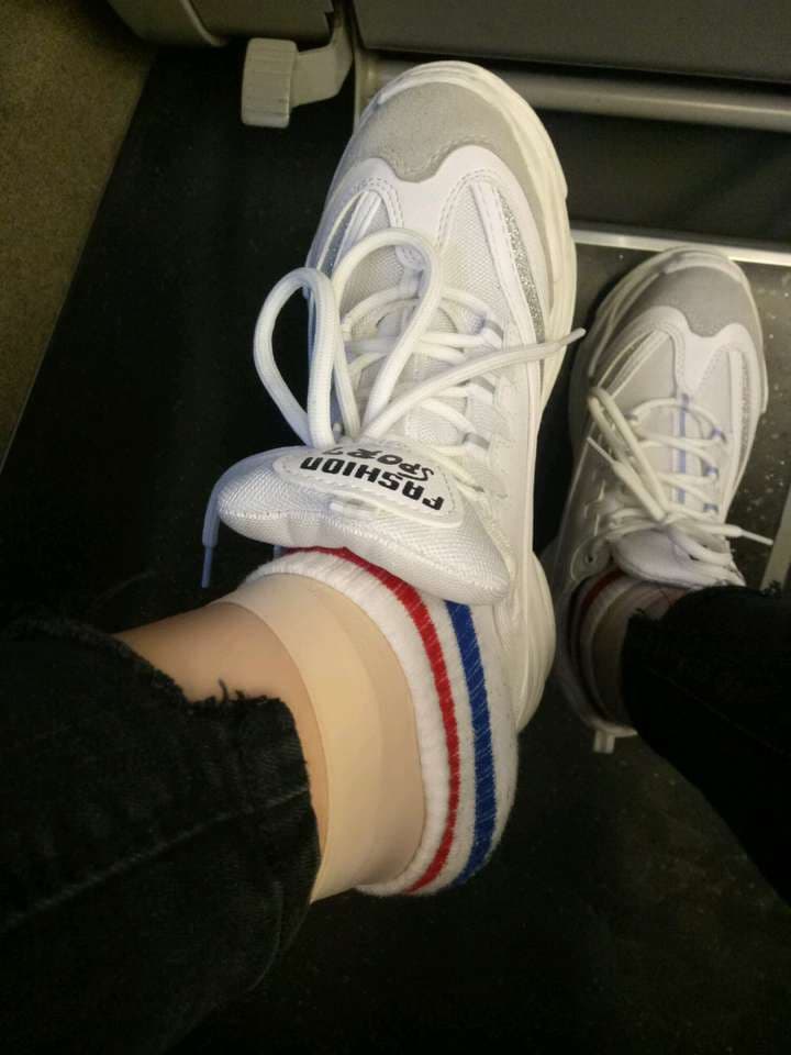 worn stockings on floor