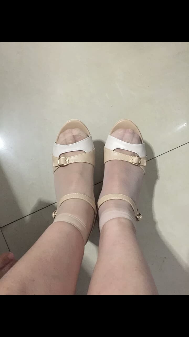 stocking sandals close-up