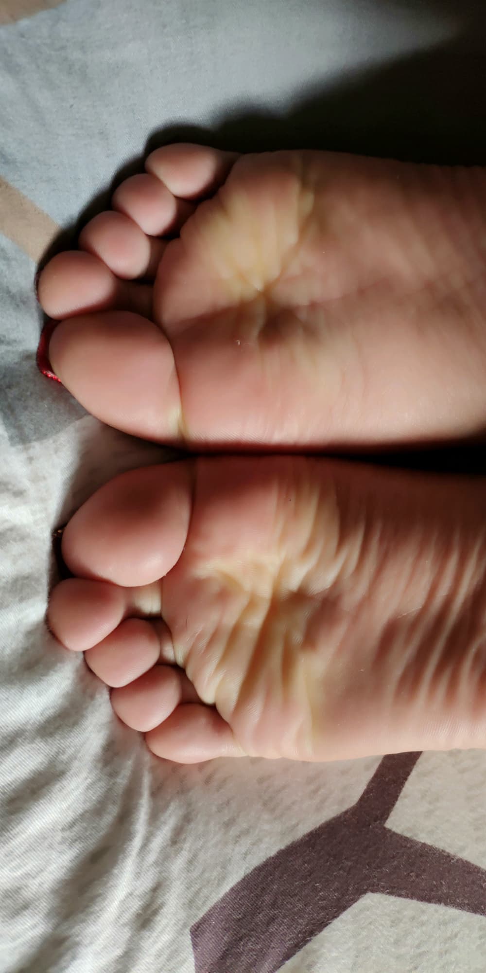 bare feet on silk socks