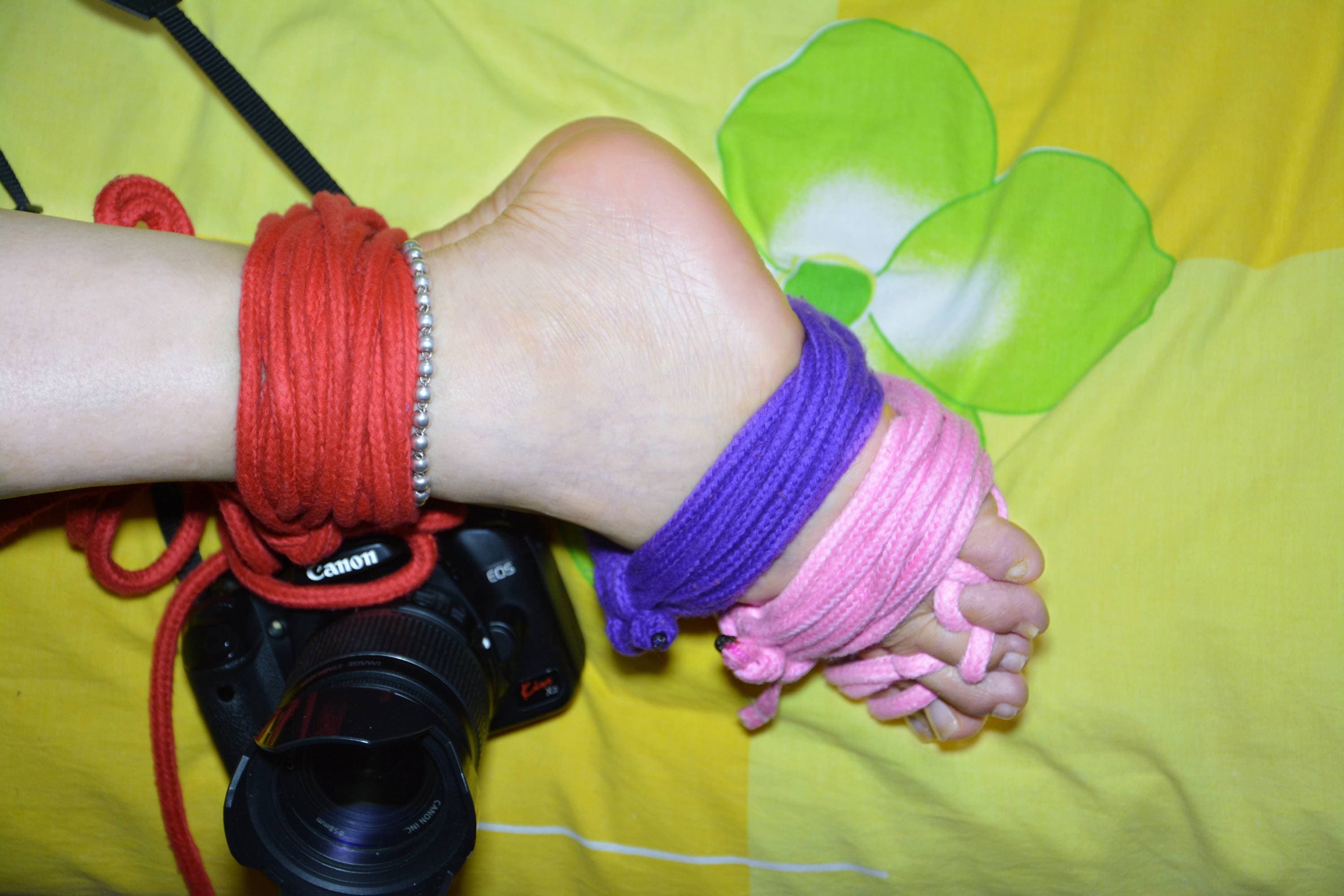 Camera closeup of feet
