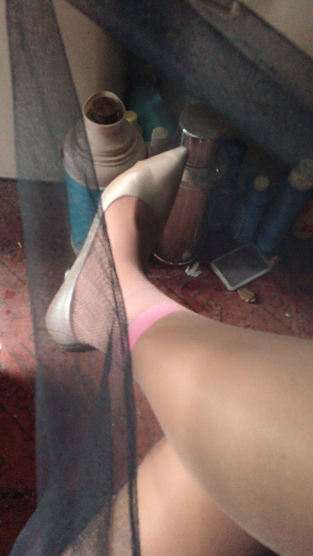 pink short stockings and toes