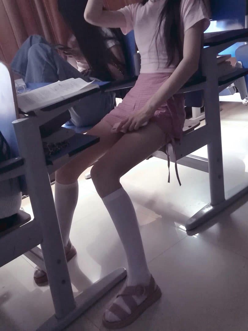 pink-toned feet with sheer stockings