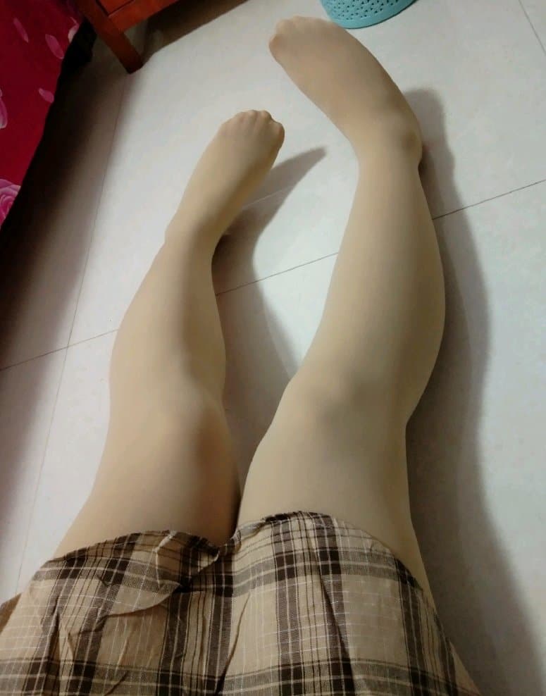 close-up glossy nylon stocking detail