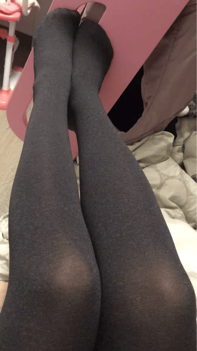 Sheer nylons hugging toes