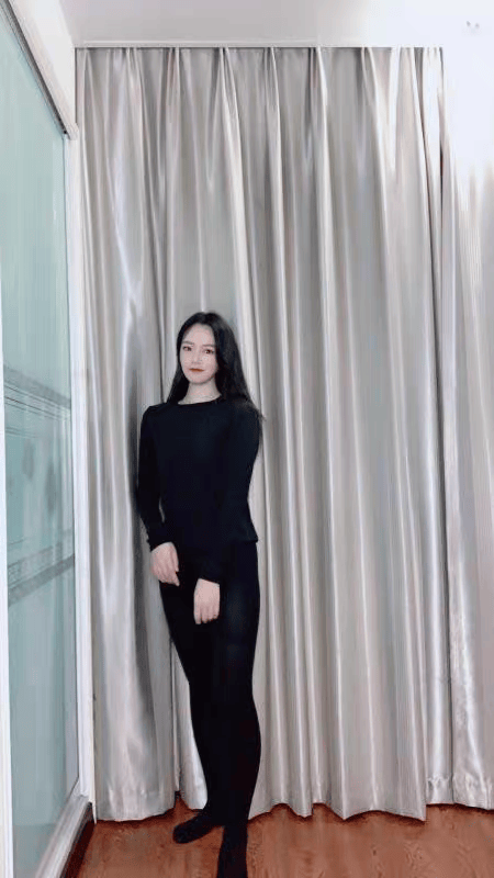 She in sheer pantyhose