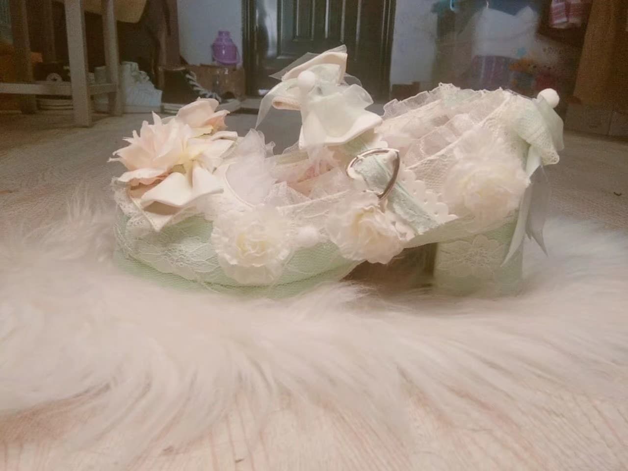 Elegant hanfu hem brushing a bare ankle, silk folds and a glimpse of stocking blending tradition with subtle seduction