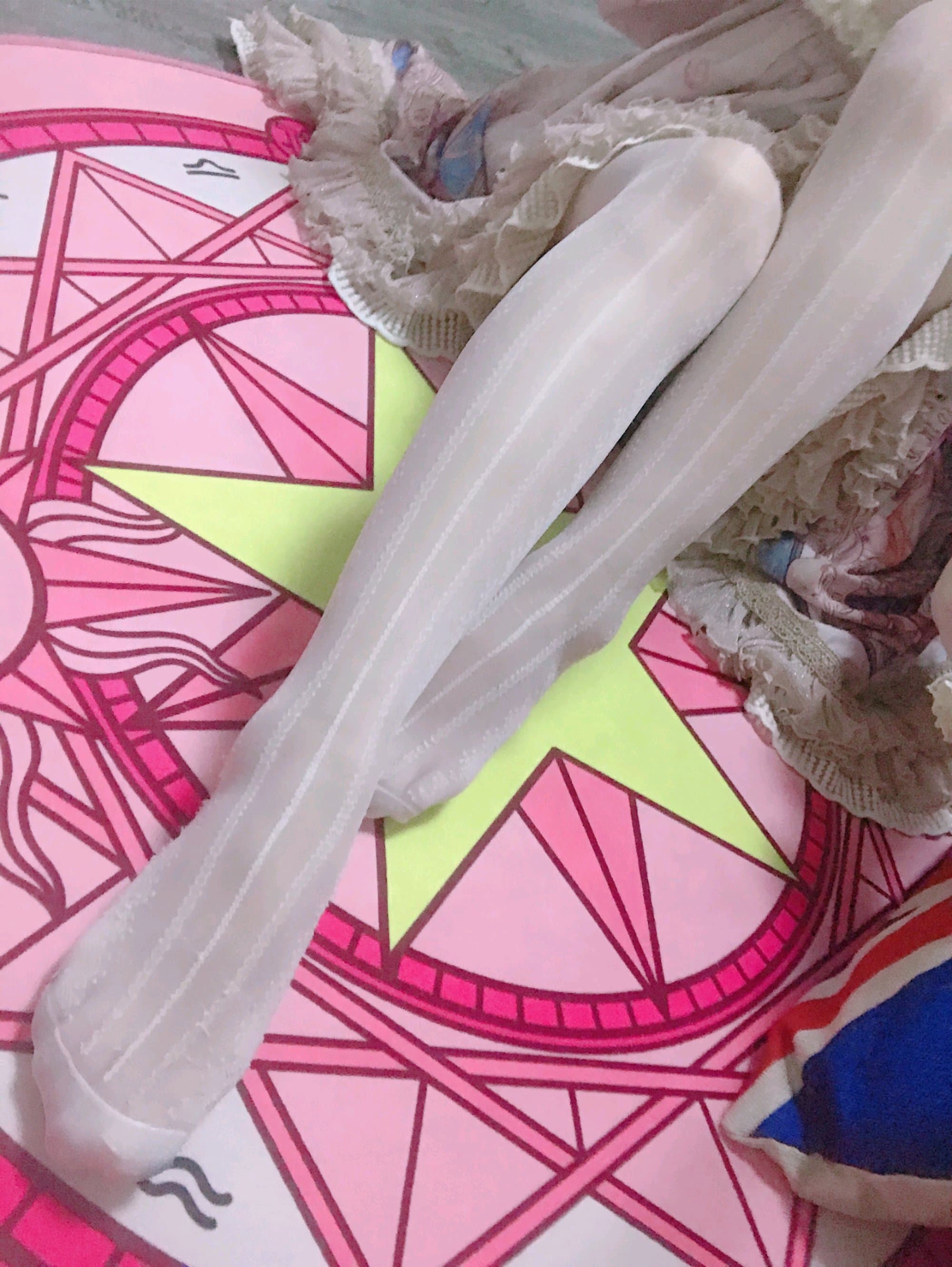 Bare feet on café chair floor