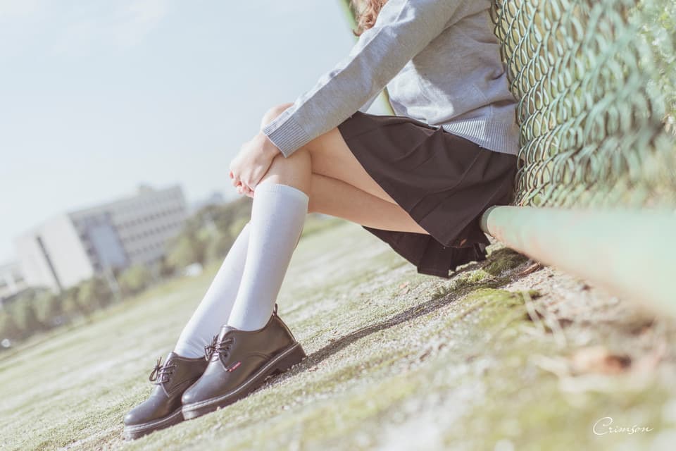 Worn white cotton sock closeup