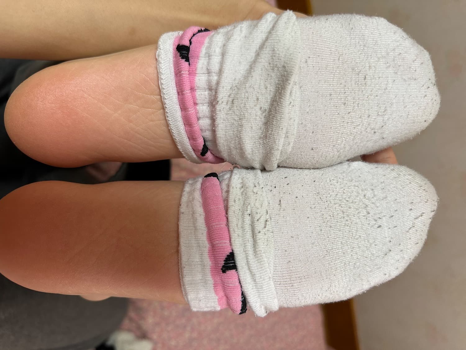 partially bare foot with sock