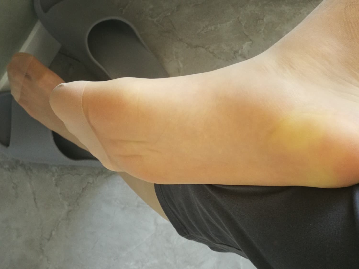 arched feet on soft surface